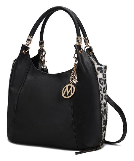 MKF Collection by Mia K. Black Leopard Convertible Hobo | Zulily