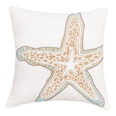 C&F Home 18" x 18" Beaded Amber Sands Starfish Pillow | Target