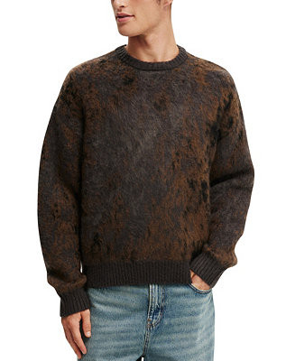 COTTON ON Men's Box Fit Fuzzy Crew Knit Sweater - Macy's | Macy's