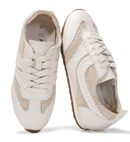 Project Cloud Leather Barefoot Shoes Women – Memory Foam Lace-Up Womens Sneakers – Lightweight & Non Slip Womens Shoes Casual – All-Day Women's Fashion Sneakers for 2025 (Monica,NATRAFFIA,6.5) | Amazon (US)