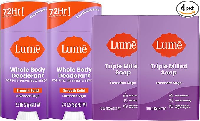 Lume Whole Body Deodorant And Soap - 2.6 Ounce Smooth Solid Stick With 72 Hour Odor Control (Pack... | Amazon (US)