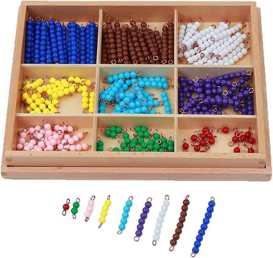 Adena Montessori Counting Beads Checker Board Beads Math Games & Teaching Numbers Counting Toys | Amazon (US)