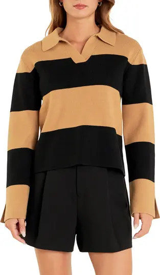 English Factory Stripe Polo Sweater | Nordstrom | Nordstrom
