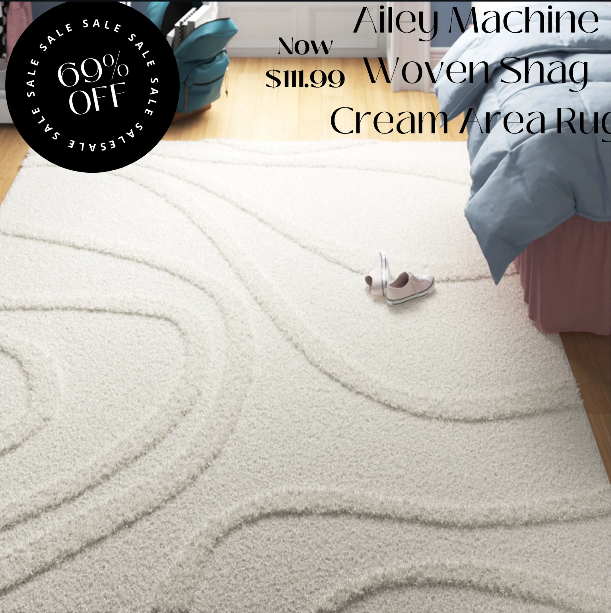 Modern white rug, neutral rug, rug on sale, shag cream rug 

#LTKFallSale #LTKHome