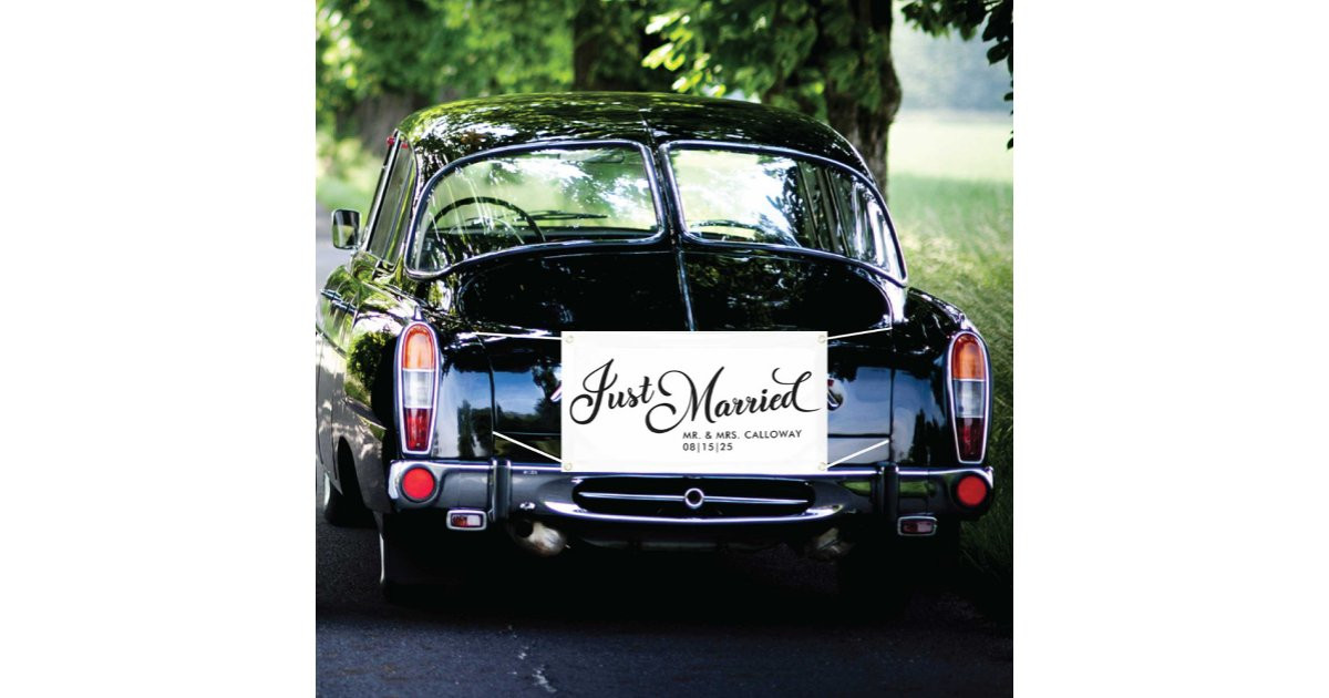 Sweetly Just Married Car Banner | Zazzle | Zazzle