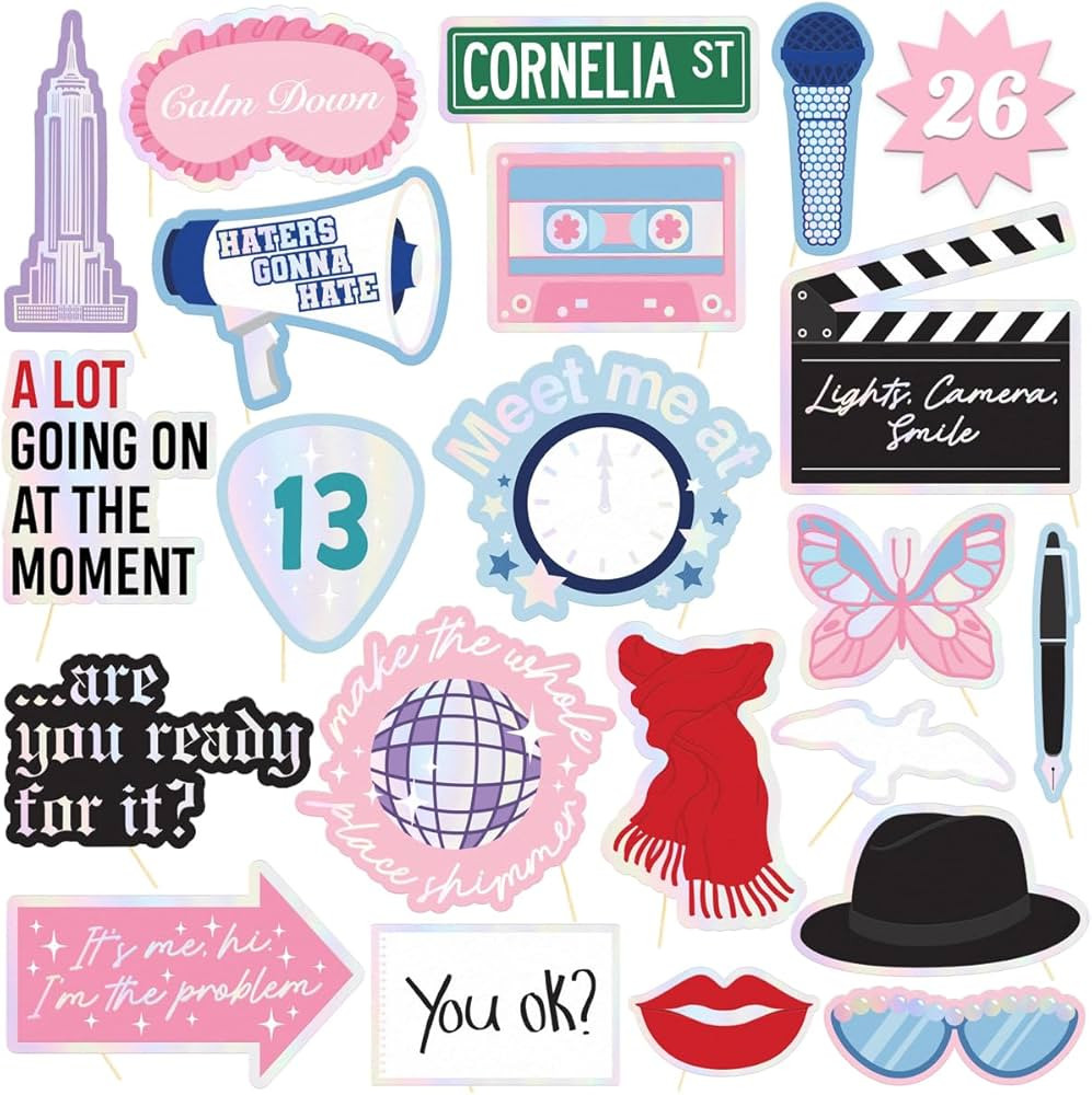 xo, Fetti Party Era Photo Props - 26 Count | Bachelorette Backdrop, Concert Birthday Party Photo ... | Amazon (US)