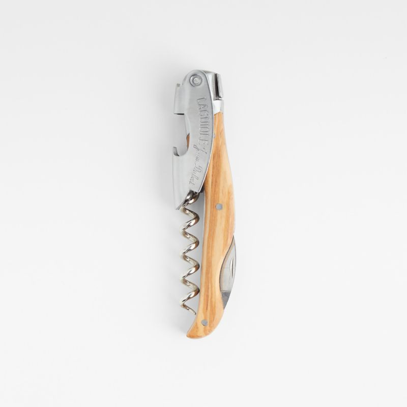 Laguiole Jean Dubost Millesime Olivewood Waiter's Corkscrew | Crate & Barrel | Crate & Barrel