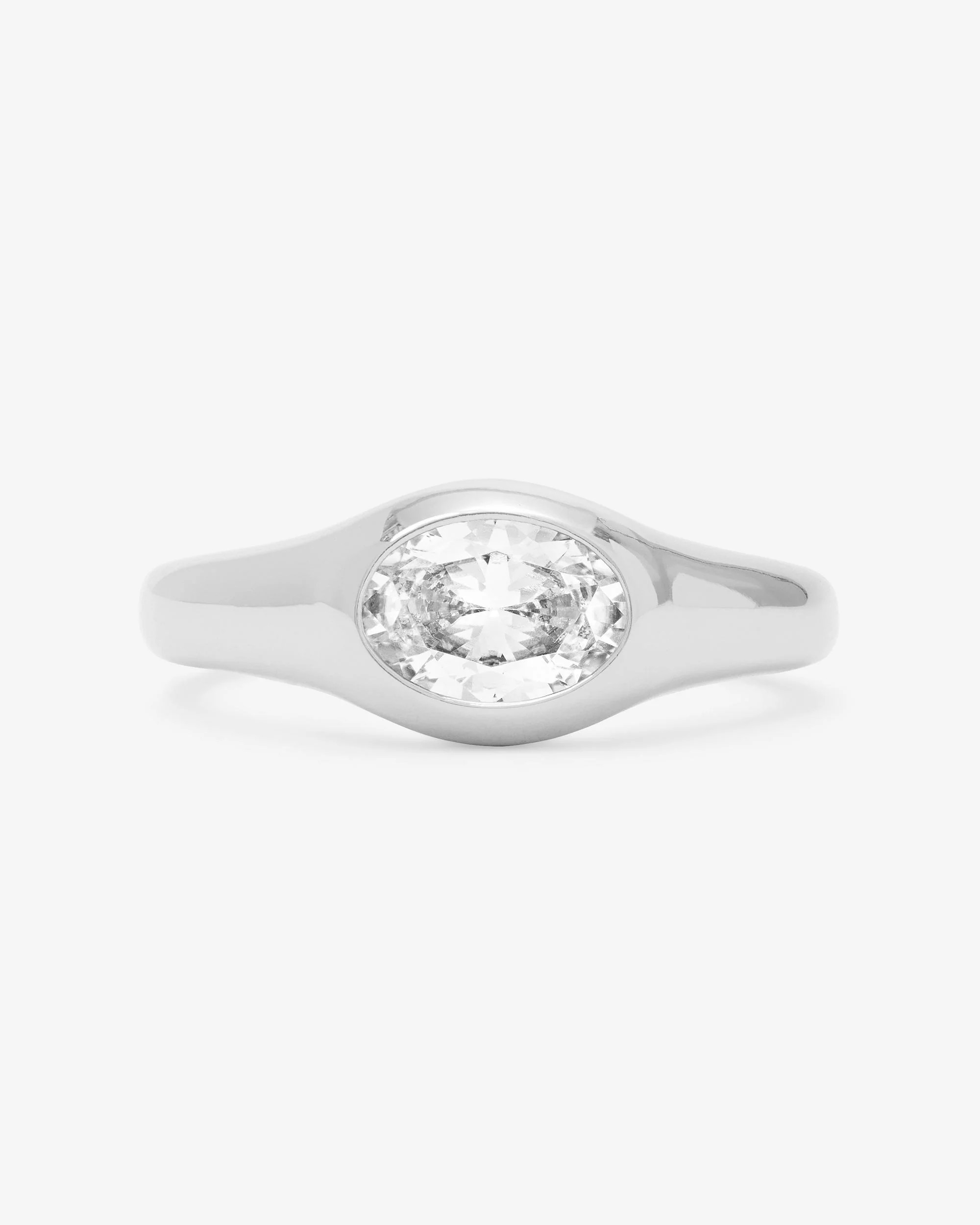 She's a Boss Signet Ring - Silver|White Diamondettes | Melinda Maria Jewelry
