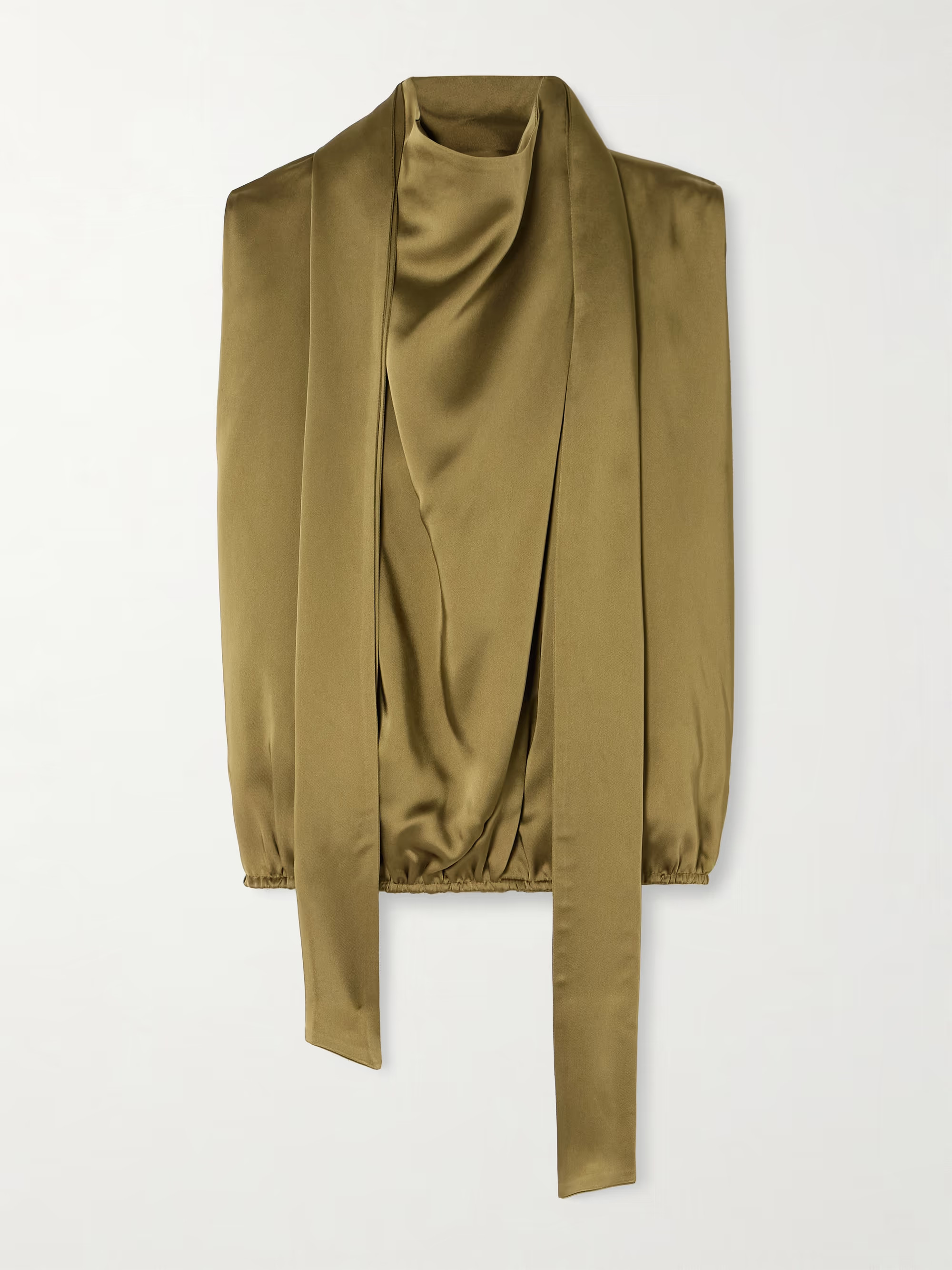 The Slippery tie-detailed draped open-back satin top | NET-A-PORTER (US)