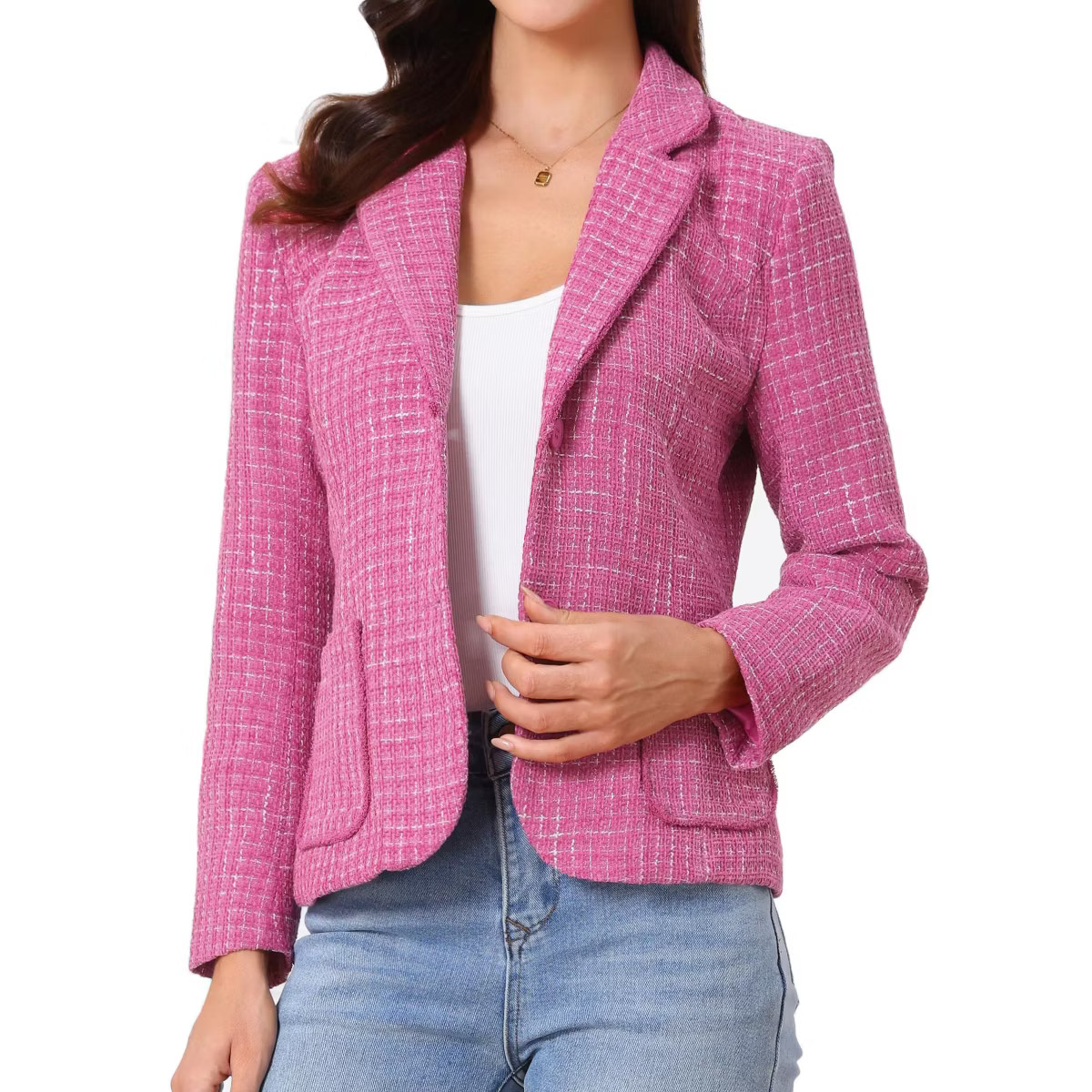 INSPIRE CHIC Women's Notch Lapel Long Sleeve Button Blazer | Target
