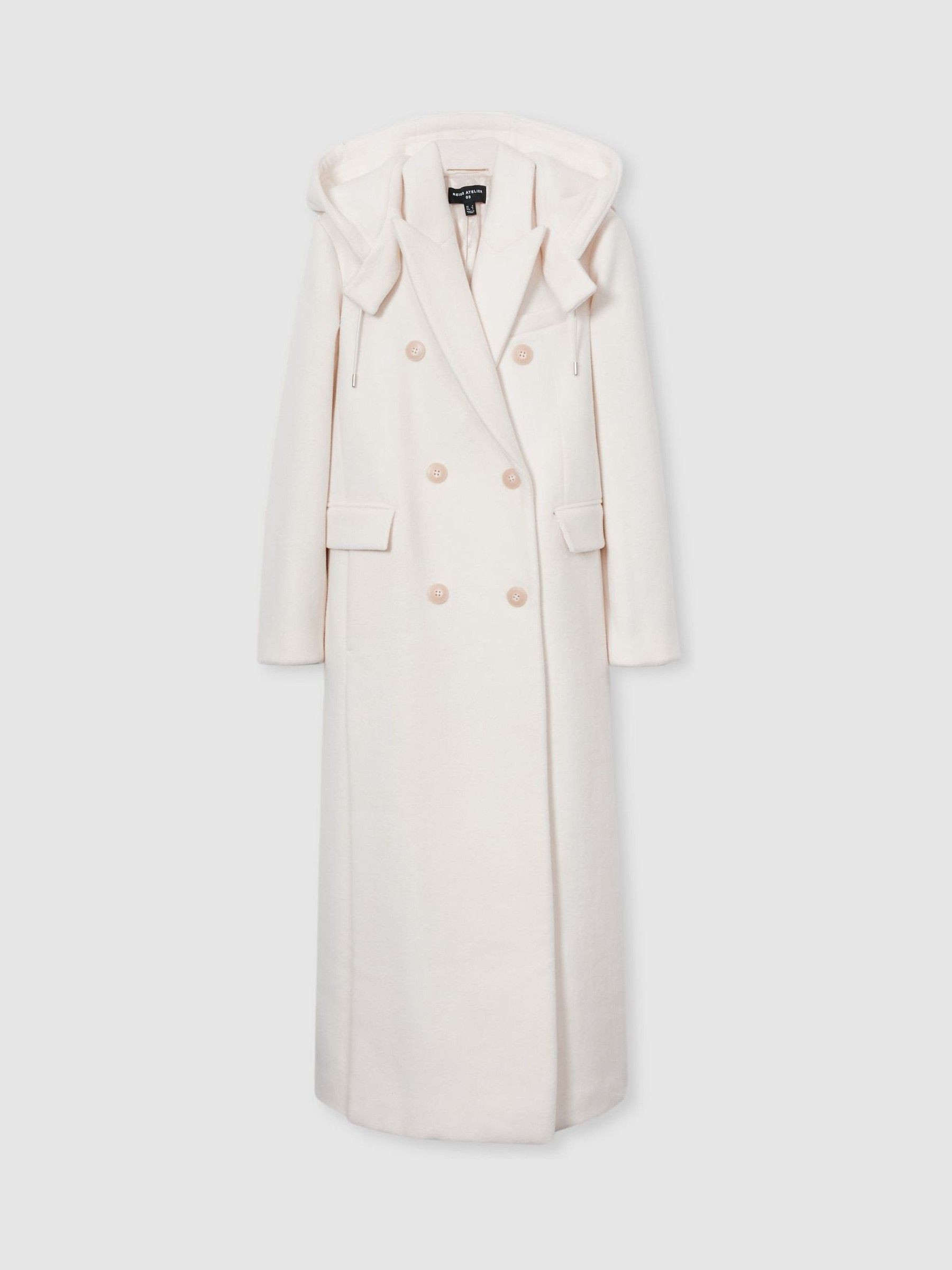 Reiss Atelier Wool and Cashmere Longline Coat in Cream - REISS | Reiss UK