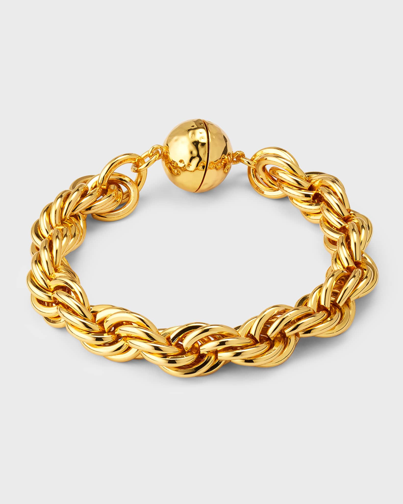22K Gold Rope Chain Bracelet with Magnetic Clasp | Neiman Marcus