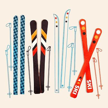 Colorful Retro Ski Illustration iPhone Case | Redbubble (US)