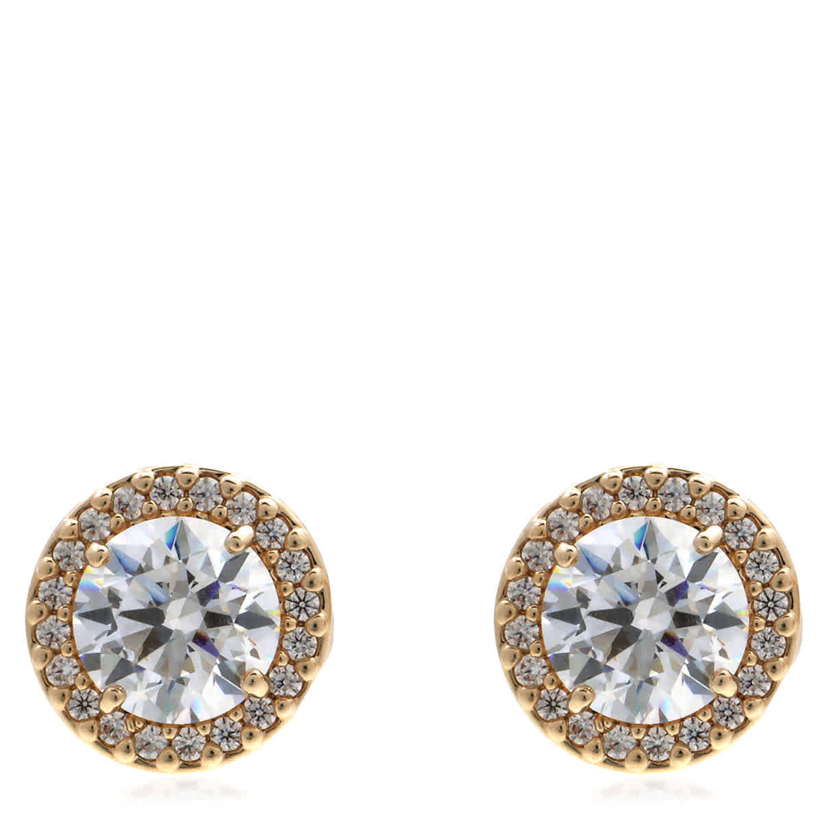 Swarovski Una Angelic Round Cut Gold-Tone Stud Earrings | Jomashop.com & JomaDeals.com
