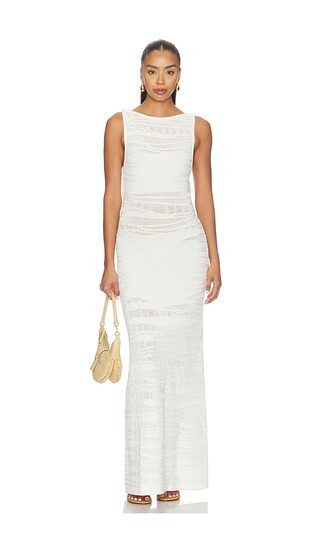 SEVEN WONDERS Wrenley Open Back Knit Maxi Dress in White. - size S | Revolve Clothing (Global)