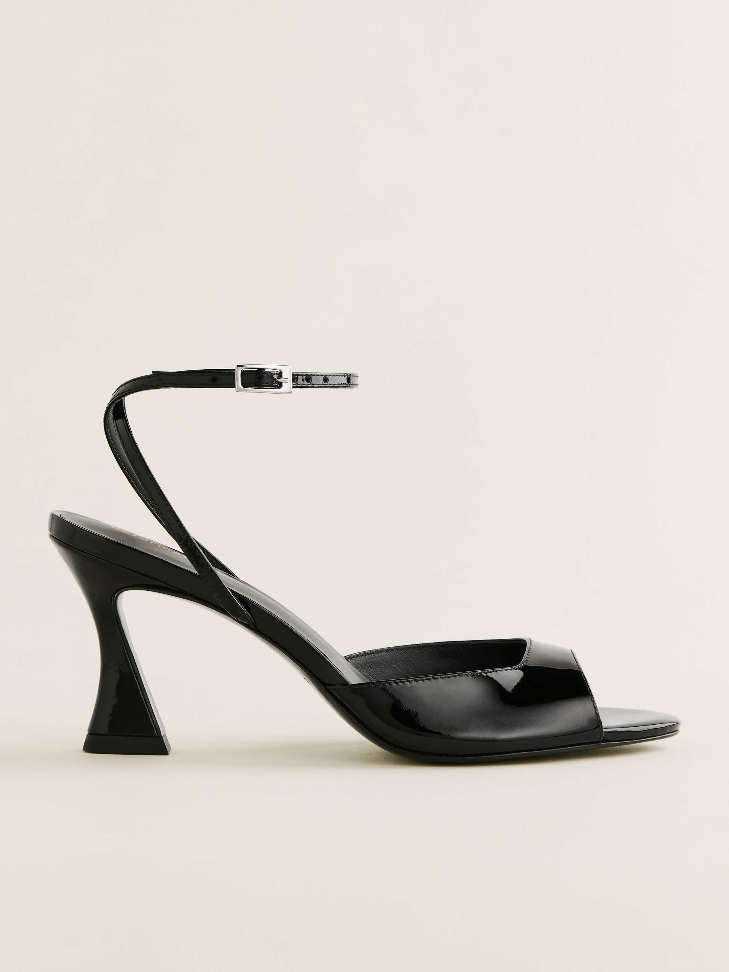 Reformation Noey Heeled Sandal Black Patent 7.5 | Reformation (Global)