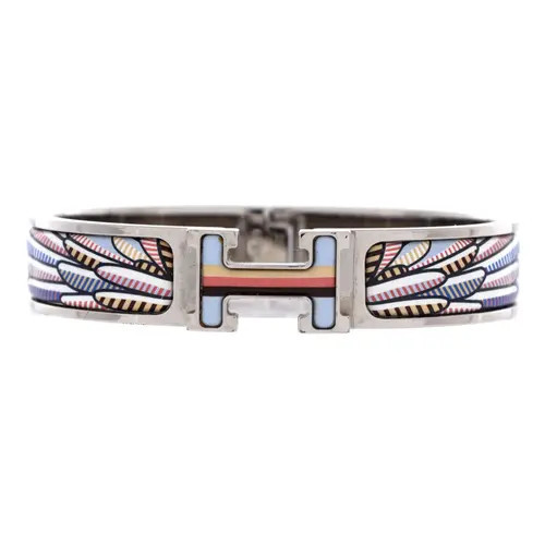 Pre-Owned Hermes Clic H Bracelet Printed Enamel Narrow in Blue at Nordstrom | Nordstrom