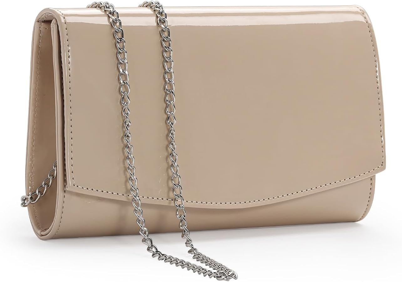 Women Patent Leather Wallets Fashion Clutch Purses, Evening Bag Handbag Solid Color | Amazon (US)