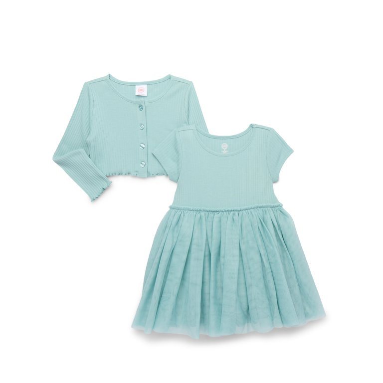 Wonder Nation Toddler Girls Tutu Dress and Cardigan Set, 2-Piece, Sizes 12M-5T - Walmart.com | Walmart (US)