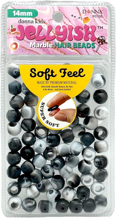 Donna Kids Jellyish Marble Hair Beads – 14mm Soft Silicone Bead with Threading Tool – Pain-Fr... | Amazon (US)