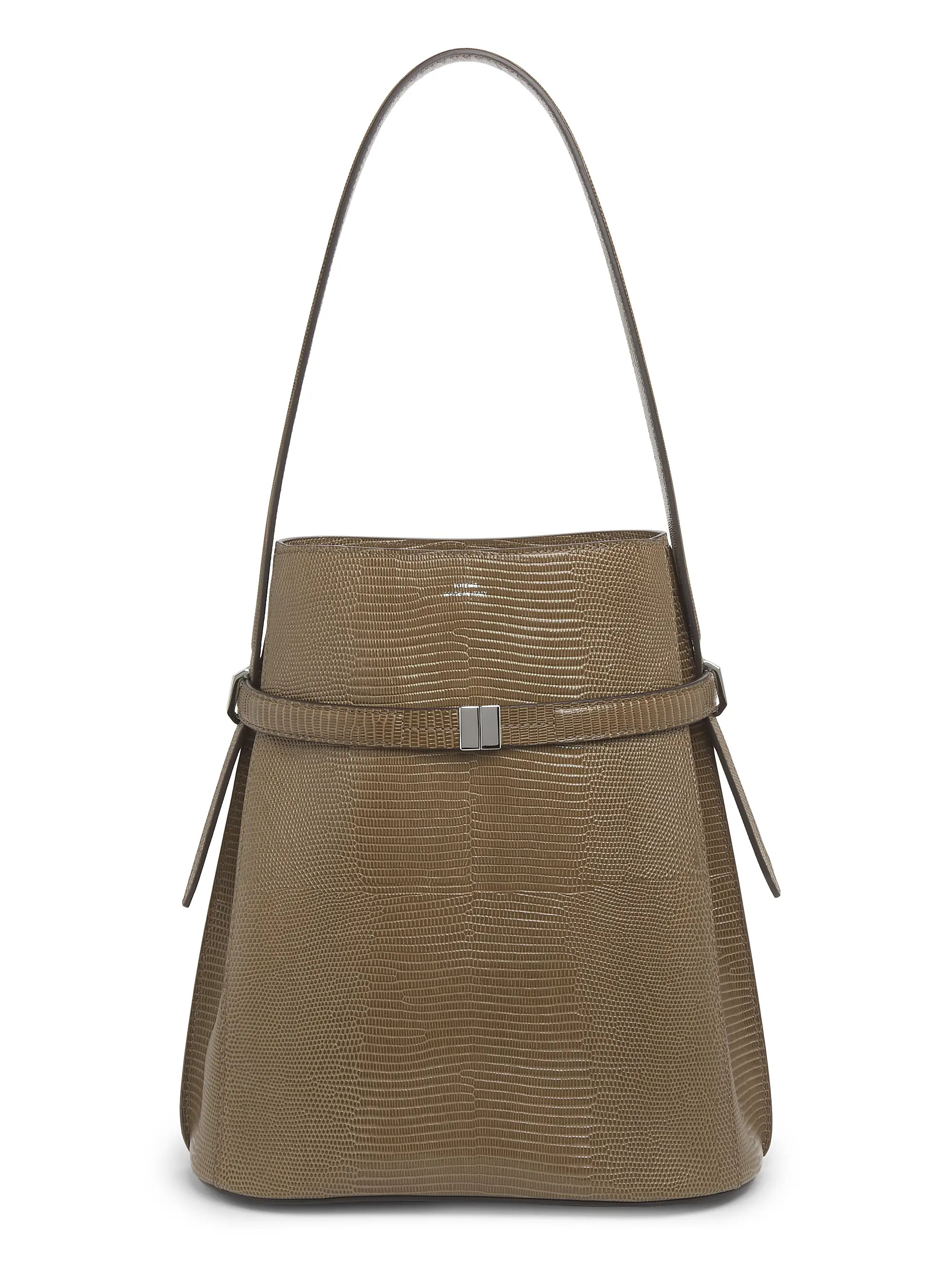 Toteme Belted Lizard-Embossed Bucket Bag | Saks Fifth Avenue | Saks Fifth Avenue