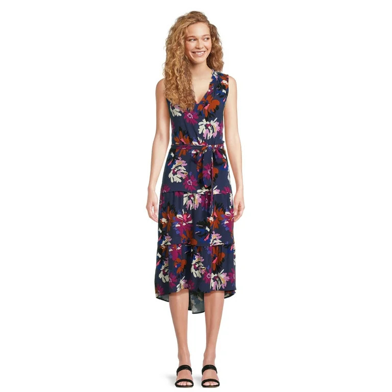 The Pioneer Woman Sleeveless Tiered Midi Dress, Women's, Sizes XS-3X | Walmart (US)