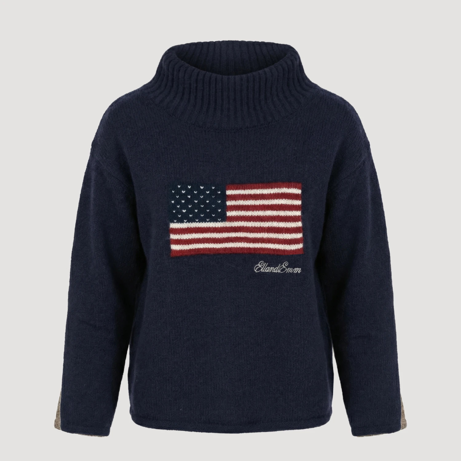 Estate Flag Mock Sweater - Navy | EllandEmm