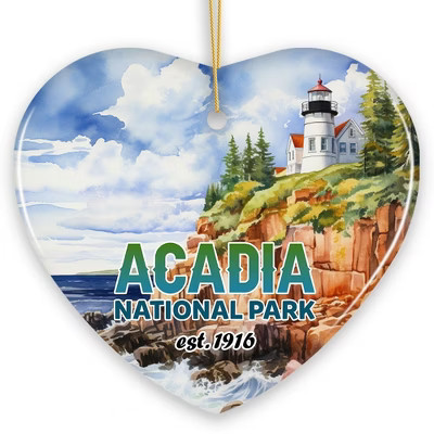 Majestic Acadia National Park Artwork Ornament, Travel Souvenir and Christmas Gift, Heart | Target