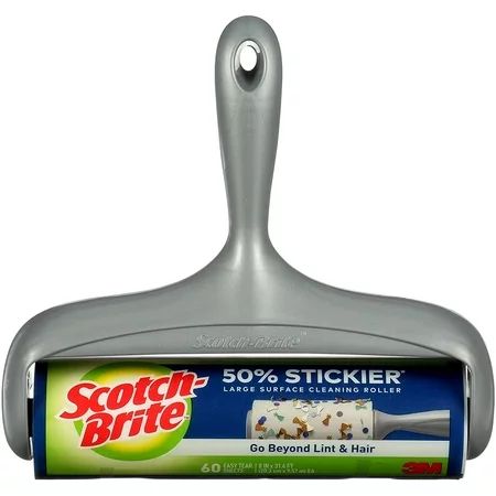 Scotch-Brite 50% Stickier Large Surface Lint Roller Works Great On Pet Hair 60 Sheets | Walmart (US)
