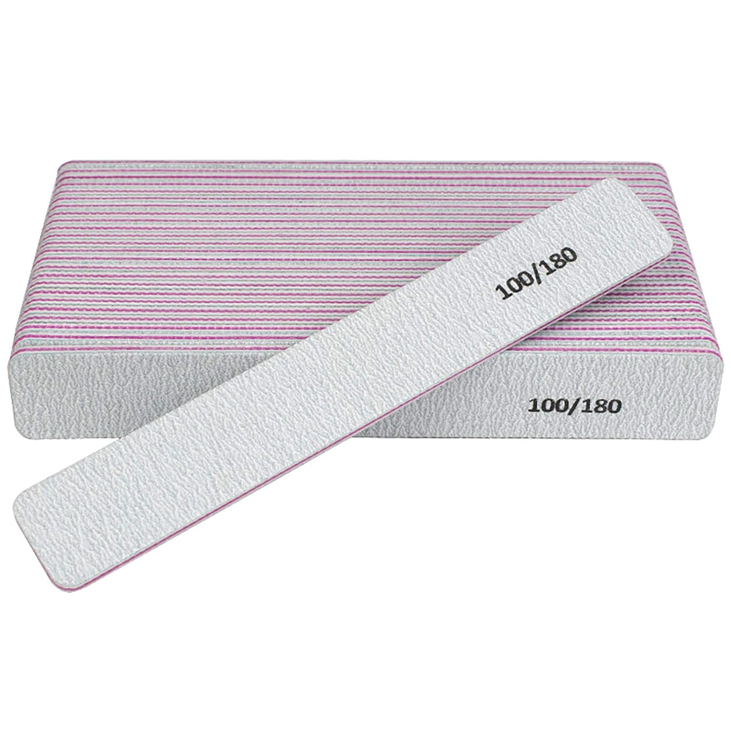 Nail File 12 PCS Professional Reusable 100/180 Grit Double Sides Washable Nail File Manicure Tool... | Amazon (US)