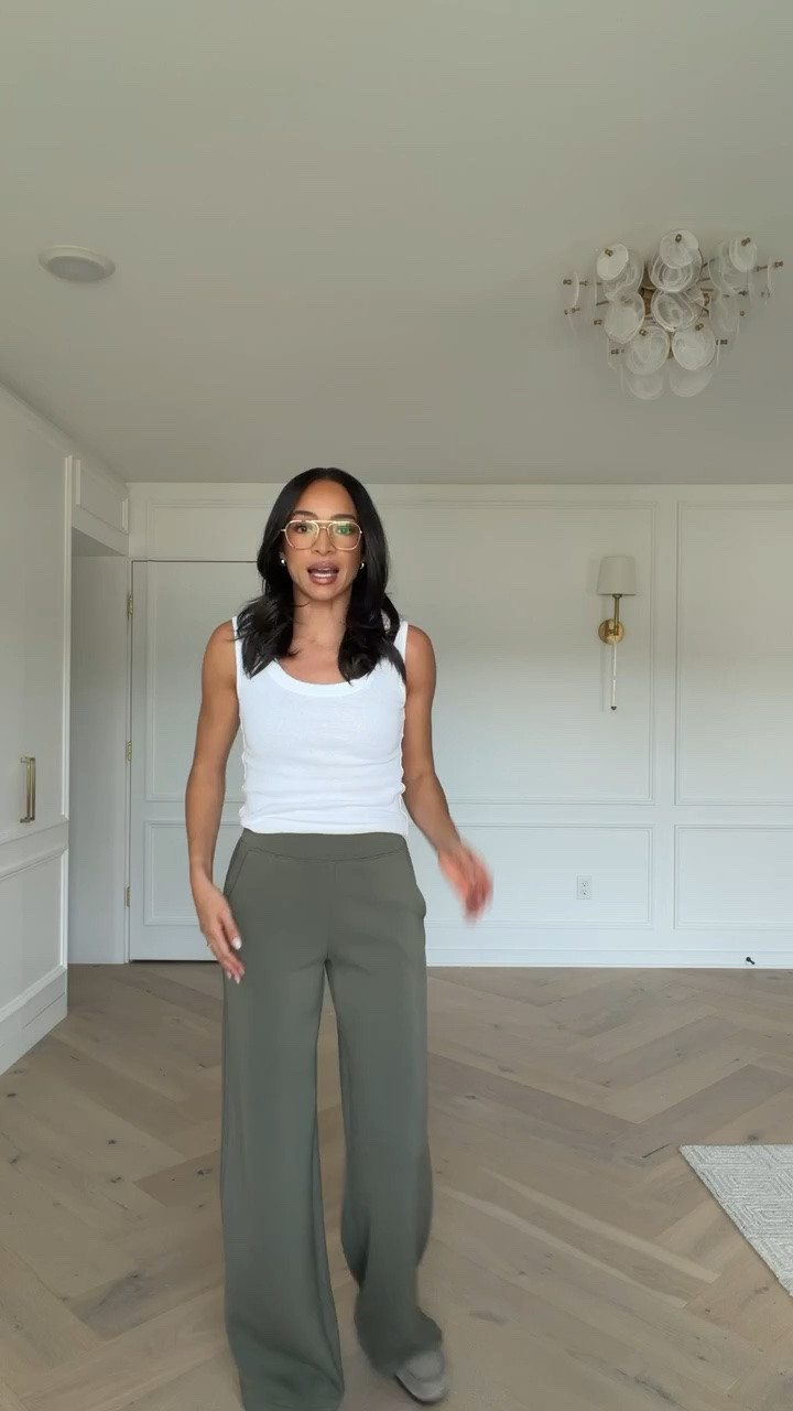 Use code NENAXSPANX to save 15% off your first spanx order!! This material is my favorite of all time for loungewear, travel and my go-to airport outfit! The moss green color is perfect for fall 🤩 Wearing size S tank, size S track jacket and size XS wide leg pant 

travel outfit

#LTKSeasonal #LTKTravel