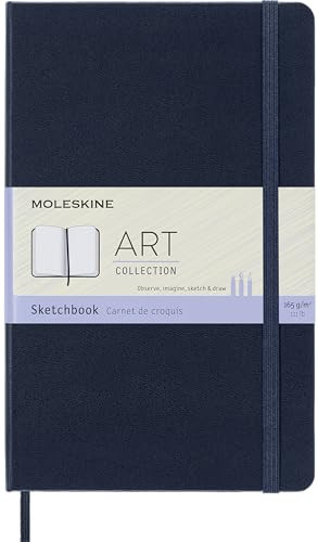 Moleskine Art Sketchbook, Hard Cover, Large (5" x 8.25") Plain/Blank, Sapphire Blue, 104 Pages | Amazon (US)