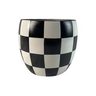 9" Black & White Checkered Pot by Ashland® | Michaels | Michaels Stores