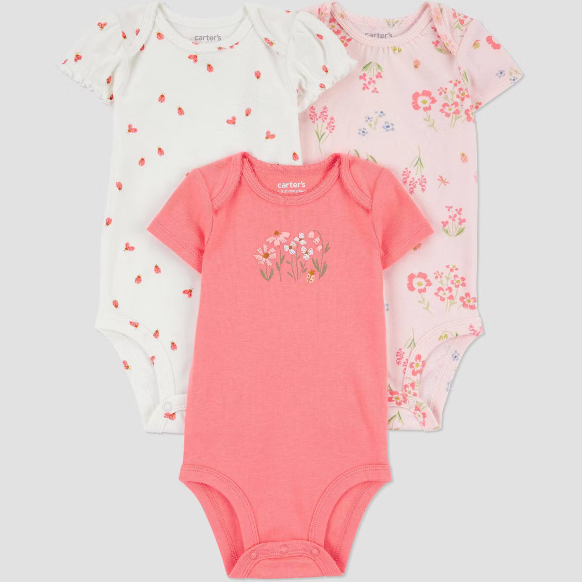 Carter's Just One You®️ Baby Girls' 3pk Bodysuit - Pink/Coral 3M | Target