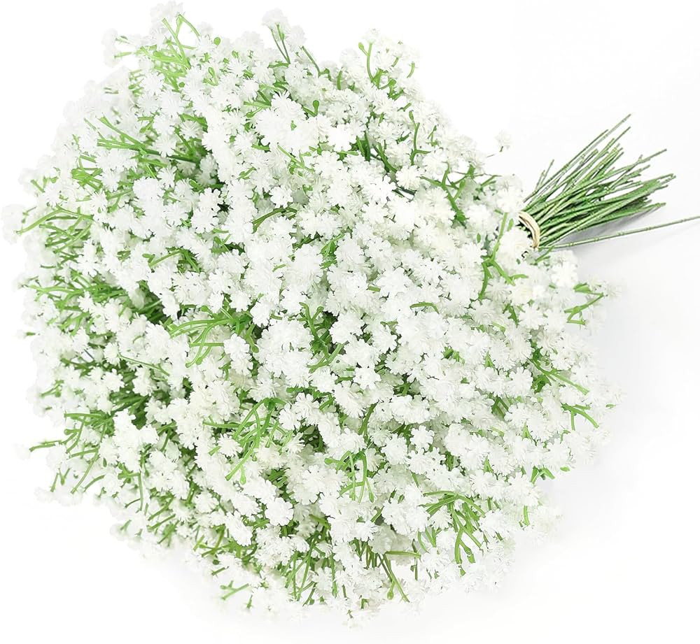 DEEMEI 6 PCS Babys Breath Artificial Flowers Fake Babys Breath Flowers Artificial Bulk White Gyps... | Amazon (US)