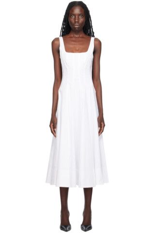 White Wells Midi Dress | SSENSE