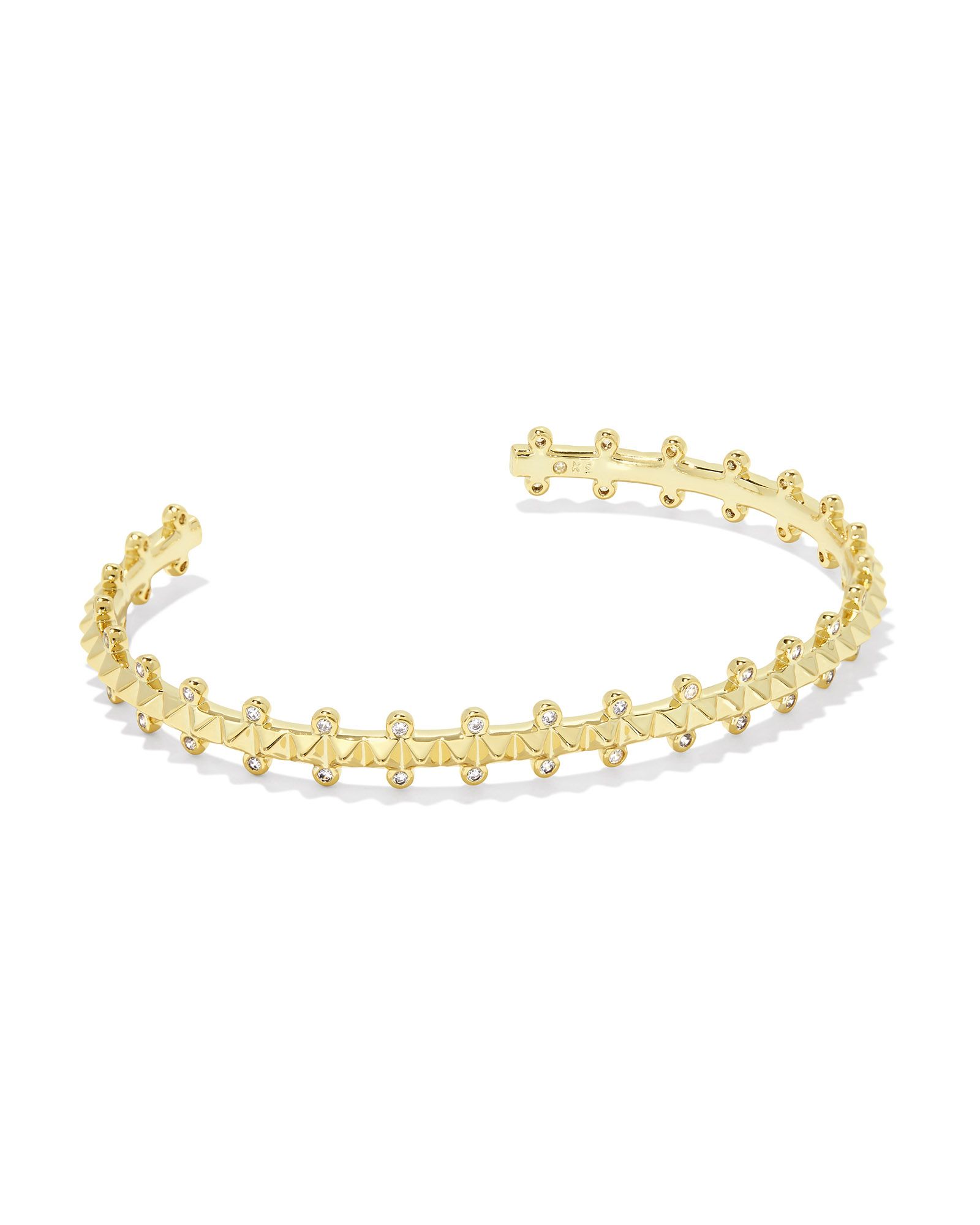 Jada Gold Cuff Bracelet in White Crystal | Kendra Scott