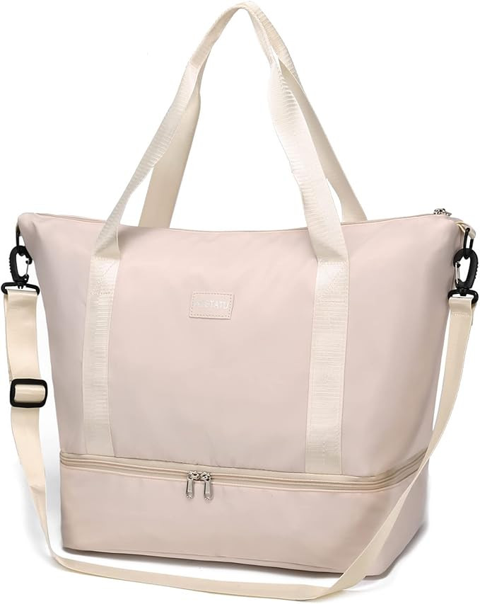 Travel Duffle Bag for Women, Weekender Overnight Bags with Shoe Compartment, Carry On Duffel Bag ... | Amazon (US)