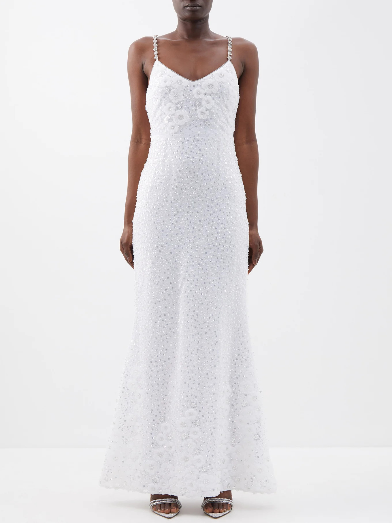 Beaded tulle maxi dress | Matches (UK)