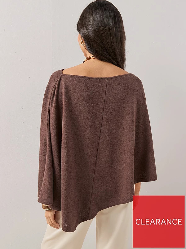 The Very Collection Textured Loose Fit Cape - Brown | Very (UK)