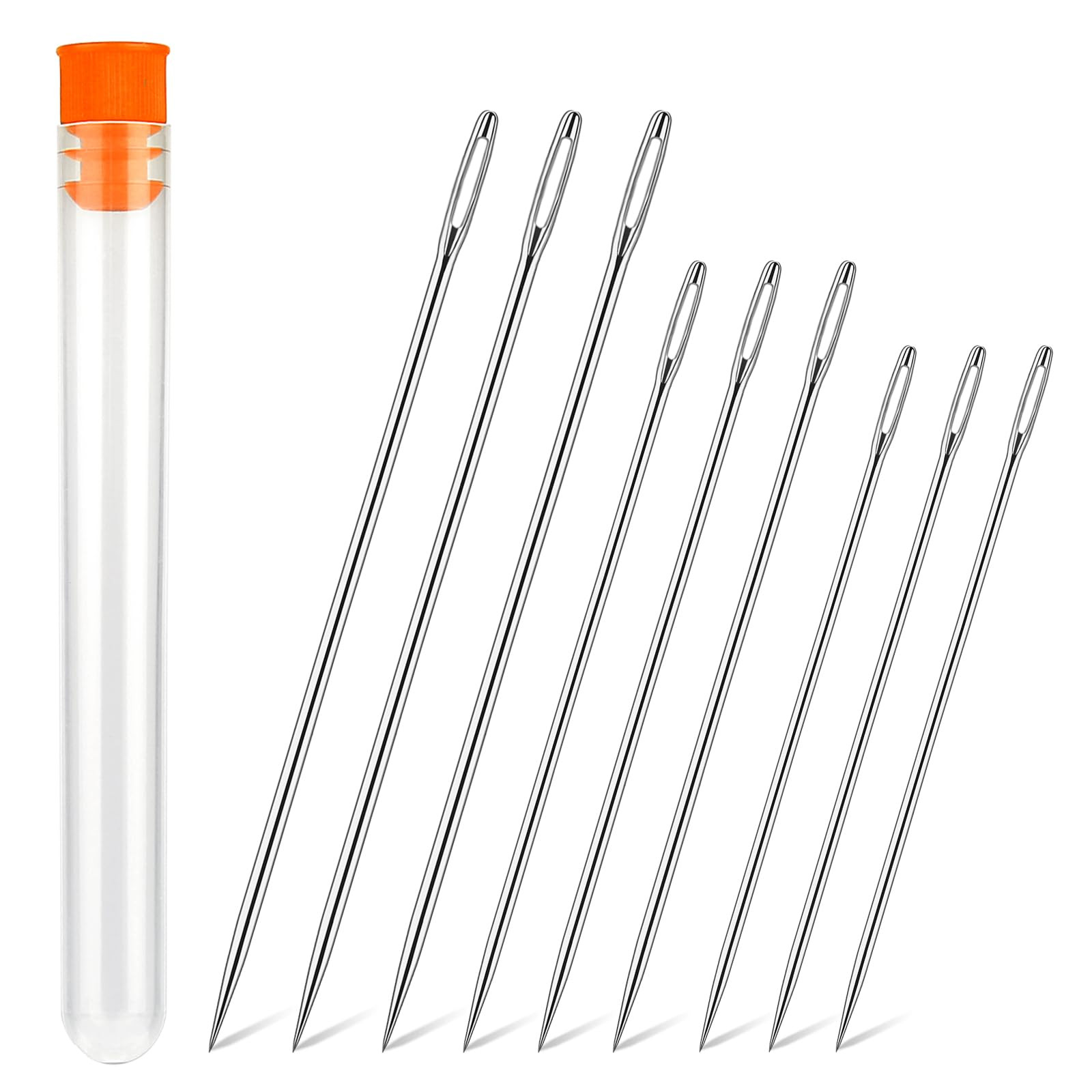 WONVOC Long Sewing Needles, 9 Pcs & 3 Sizes-4.9/5.9/6.9'' Stitching Needles, Hand Sewing Needles ... | Amazon (US)