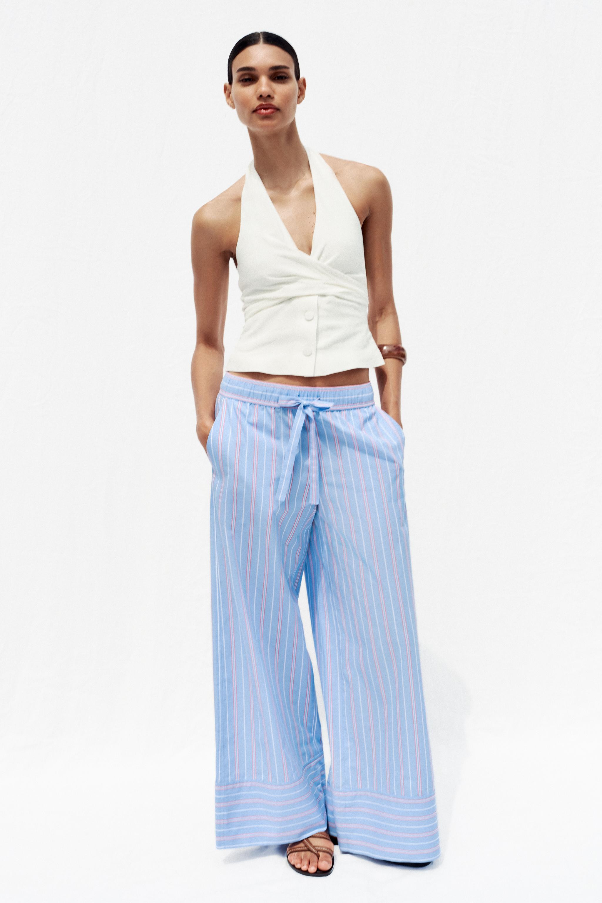 STRIPED POPLIN PANTS | Zara US