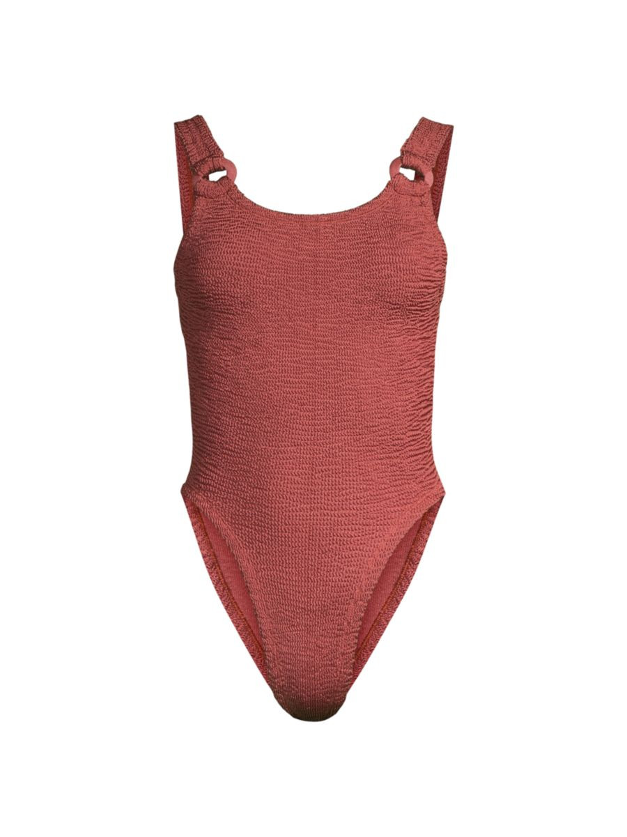 Hunza G Domino Circle-Insert One-Piece Swimsuit | Saks Fifth Avenue | Saks Fifth Avenue