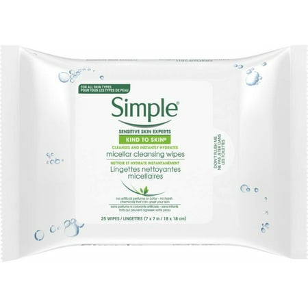Simple Kind to Skin Micellar Cleansing Wipes 25 ct (Pack of 4) | Walmart (US)