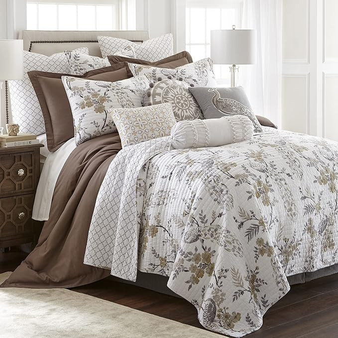 Levtex Home - Pisa Quilt Set -Twin Quilt + One Standard Pillow Sham - Floral Contemporary Peacock... | Amazon (US)