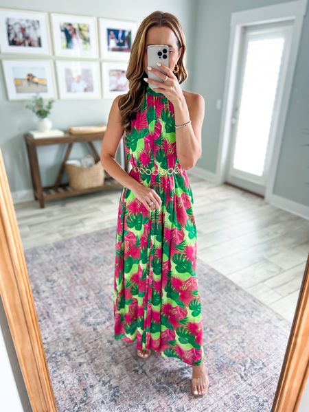 Vacation dress. Tropical wedding guest. Spring wedding guest. Beach wedding. Vacation outfit. Cruise outfit. 

*Belt isn’t included, linking below. Dress is bump-friendly without the belt. 

#LTKtravel #LTKshoecrush #LTKwedding