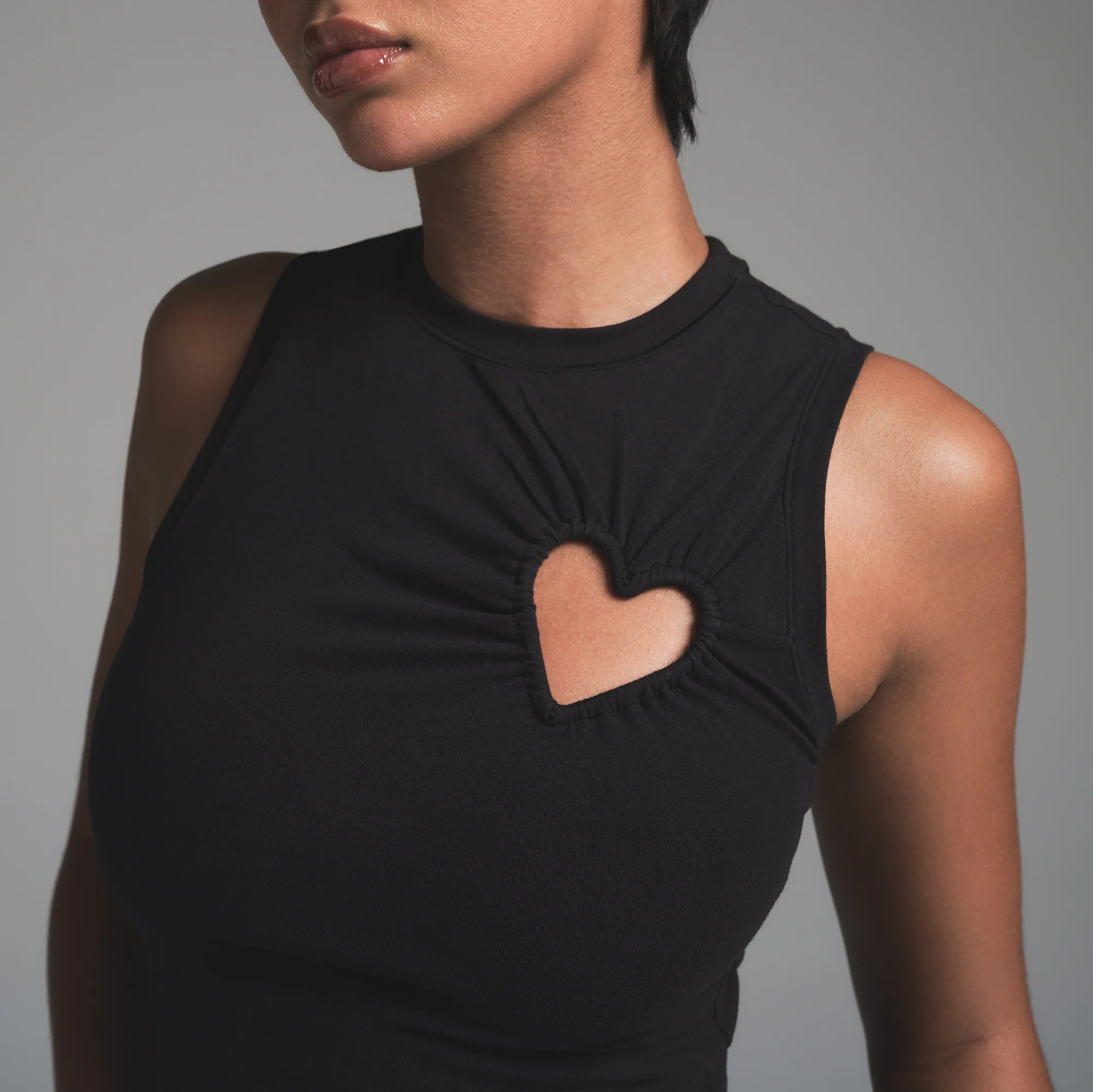 SKIMS Heart Tank Top | Black | Small | Cotton Jersey | SKIMS (US)