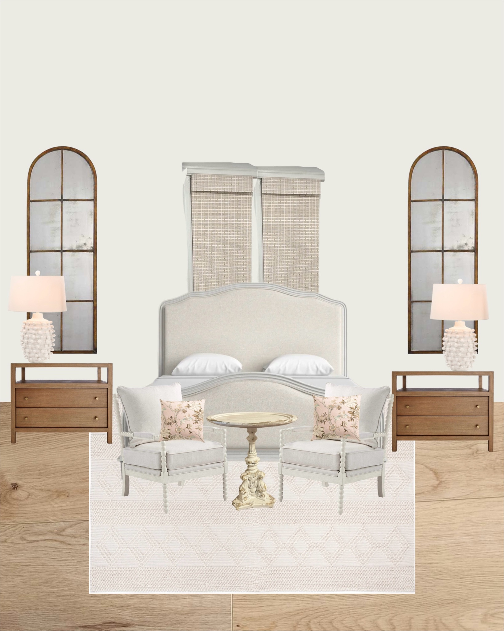 Traditional bedroom design
Jute wool rug
Crate and Barrel
Nightstands wooden
Wooden dresser
Frontgate canopy bed
Birch Lane Watson Bed
Pottery Barn mirrors
Kirklands rustic arched mirror
Roman shades
Spring pillows
Accent chairs
Anthropologie dupe lamps
Ceramic lamps
French country
Traditional modern

#LTKfindsunder100 #LTKsalealert #LTKhome