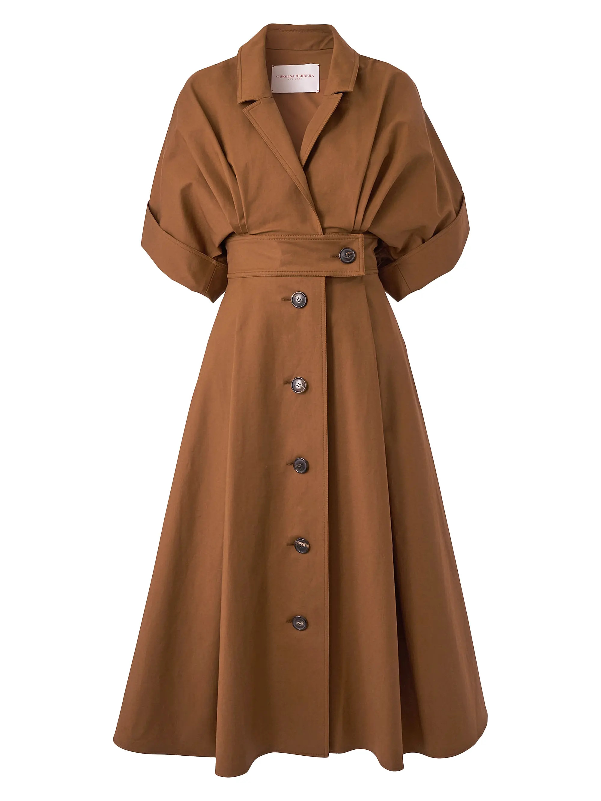 Stretch-Cotton Wide-Sleeve Midi-Shirtdress | Saks Fifth Avenue