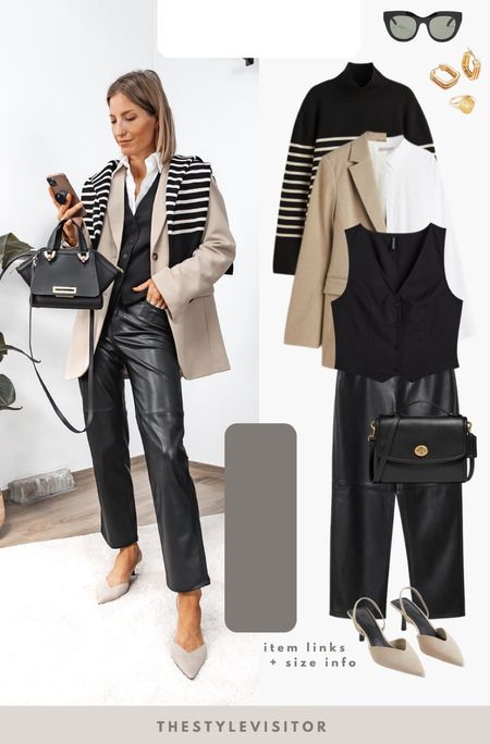 Casual chic workwear look. You can easily exchange the pants for formal trousers (linked). And the slingbacks for loafers or booties. Read the size guide/size reviews to pick the right size.

Leave a 🖤 if you want to see more casual chic work outfits like this

#workoutfit #workwear #blazer #trousers #officelook #officeoutfit #waistcoat 

#LTKstyletip #LTKworkwear #LTKSeasonal